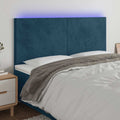 LED Kopfteil Dunkelblau 160x5x118/128 cm Samt