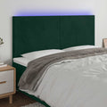 LED Kopfteil Dunkelgrün 200x5x118/128 cm Samt