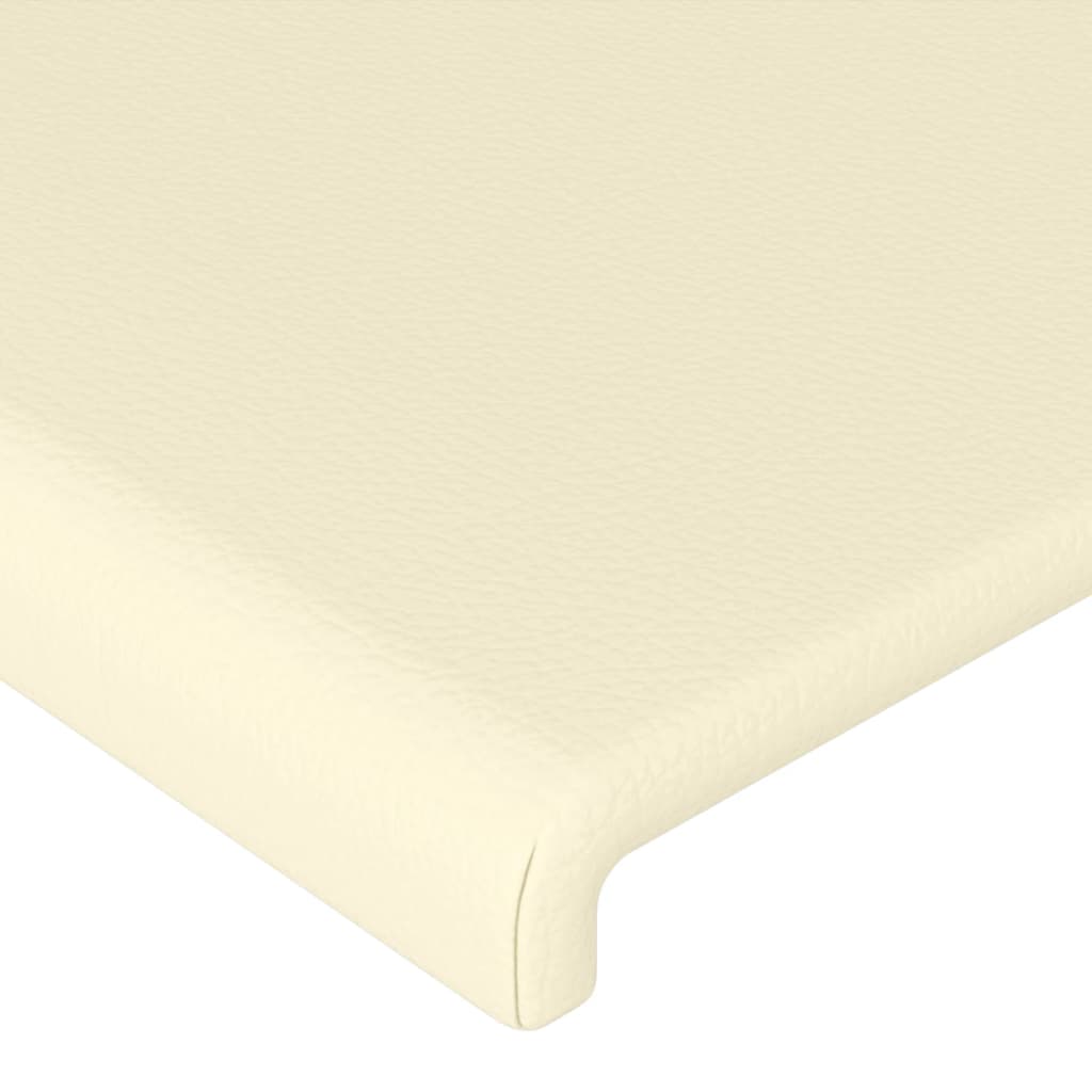 LED Kopfteil Creme 144x5x118/128 cm Kunstleder