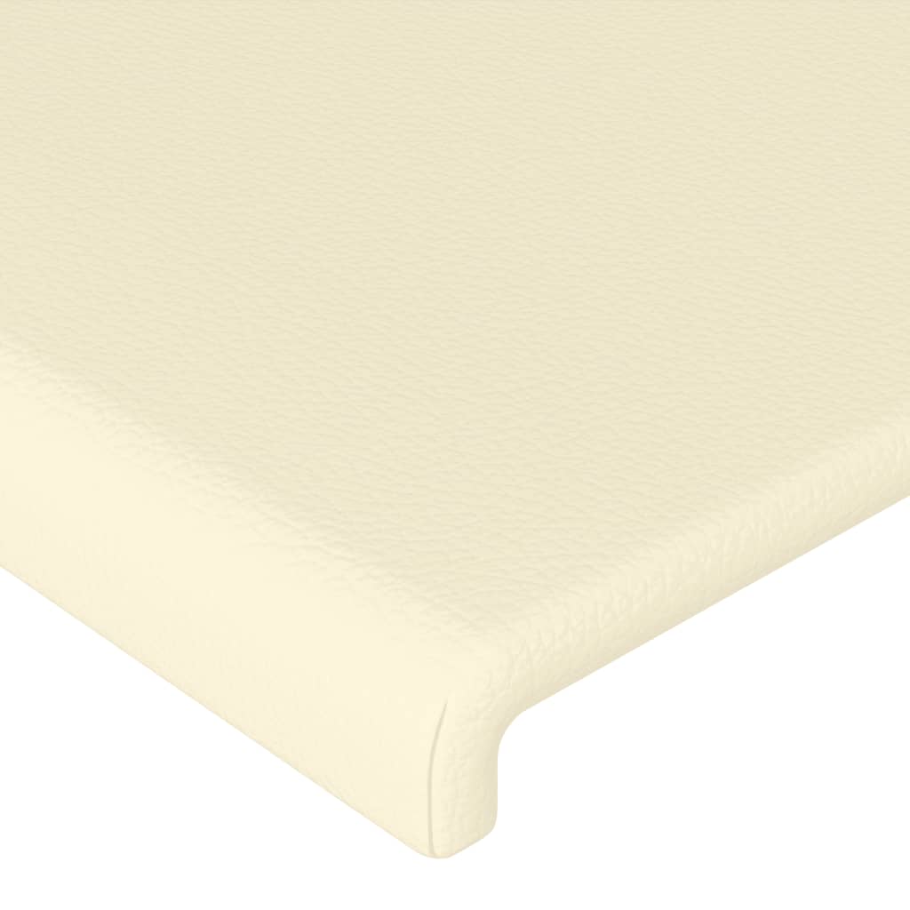 LED Kopfteil Creme 180x5x118/128 cm Kunstleder