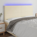 LED Kopfteil Creme 200x5x118/128 cm Kunstleder