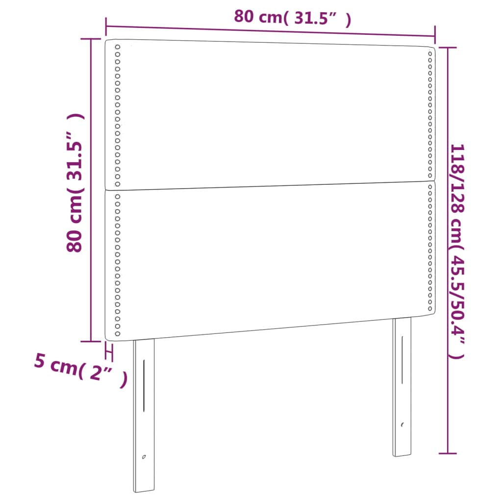 LED Kopfteil Dunkelgrau 80x5x118/128 cm Stoff