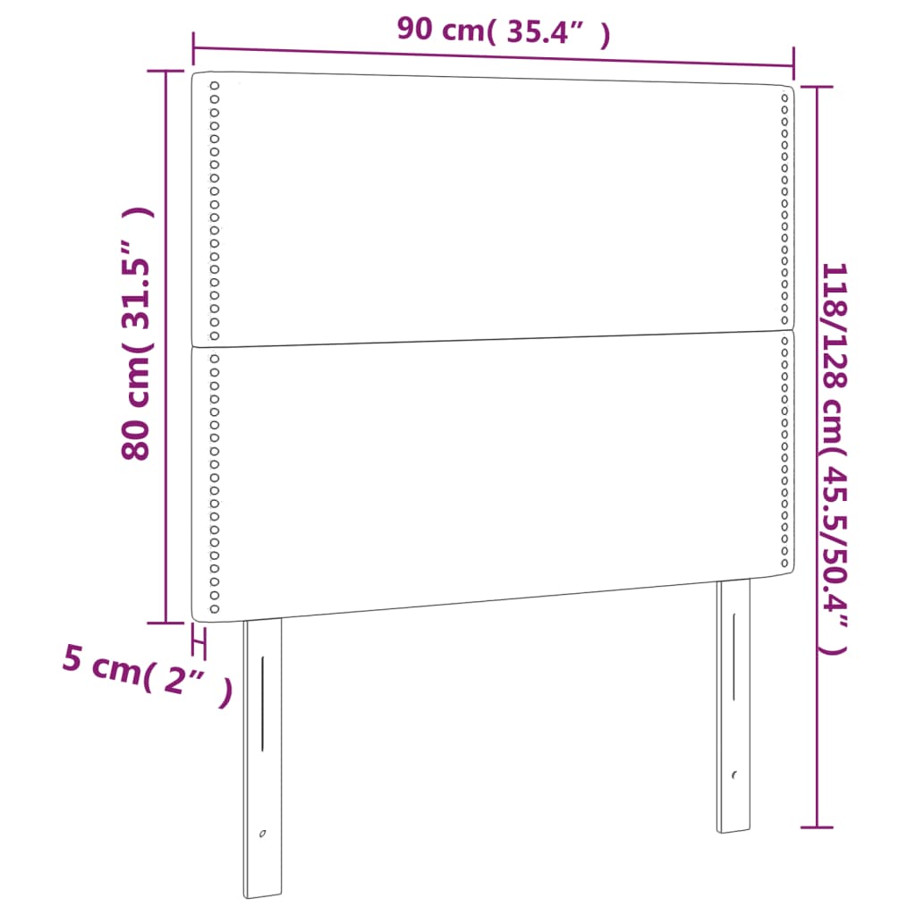 LED Kopfteil Blau 90x5x118/128 cm Stoff
