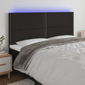LED Kopfteil Schwarz 160x5x118/128 cm Stoff