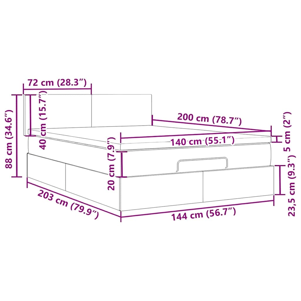 LED Kopfteil Hellgrau 144x5x118/128 cm Samt