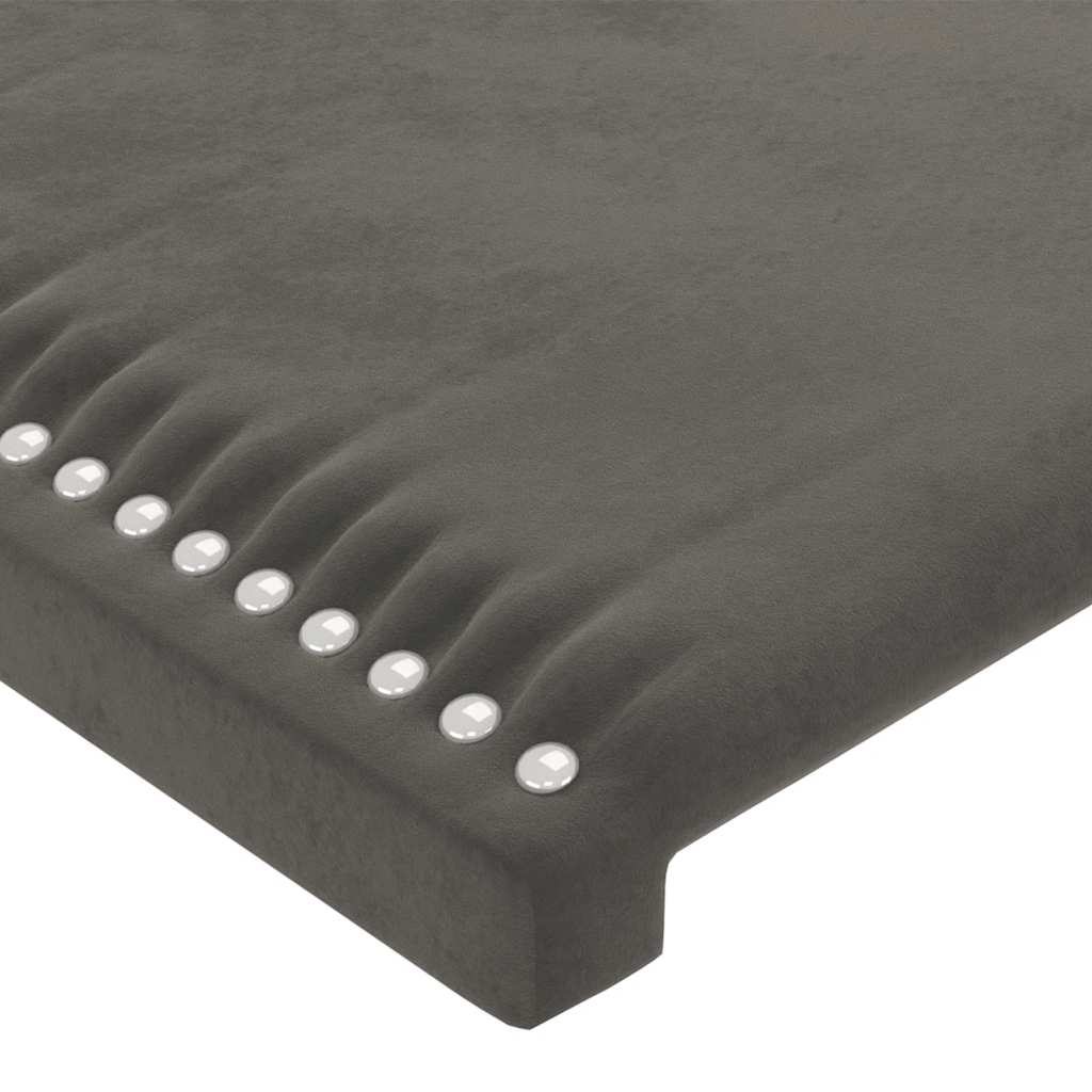 LED Kopfteil Dunkelgrau 144x5x118/128 cm Samt