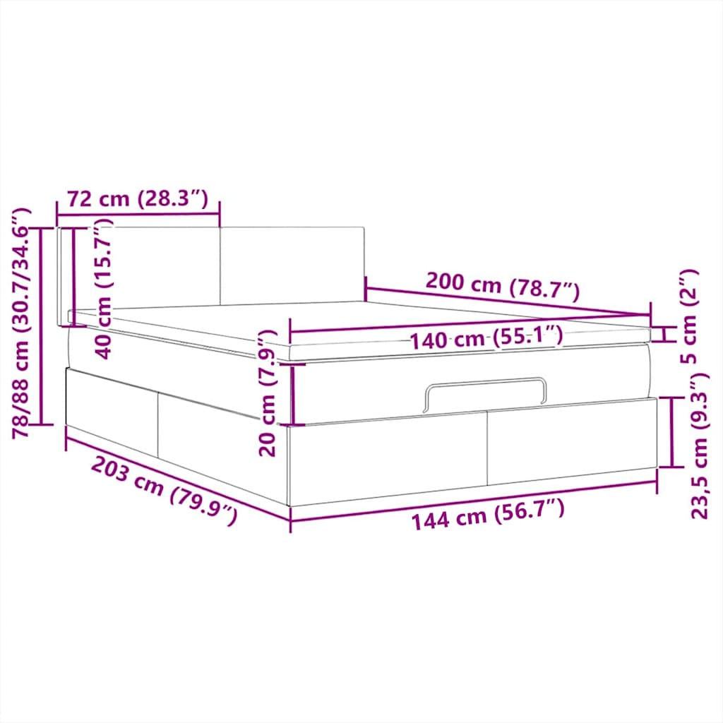 LED Kopfteil Schwarz 144x5x118/128 cm Samt