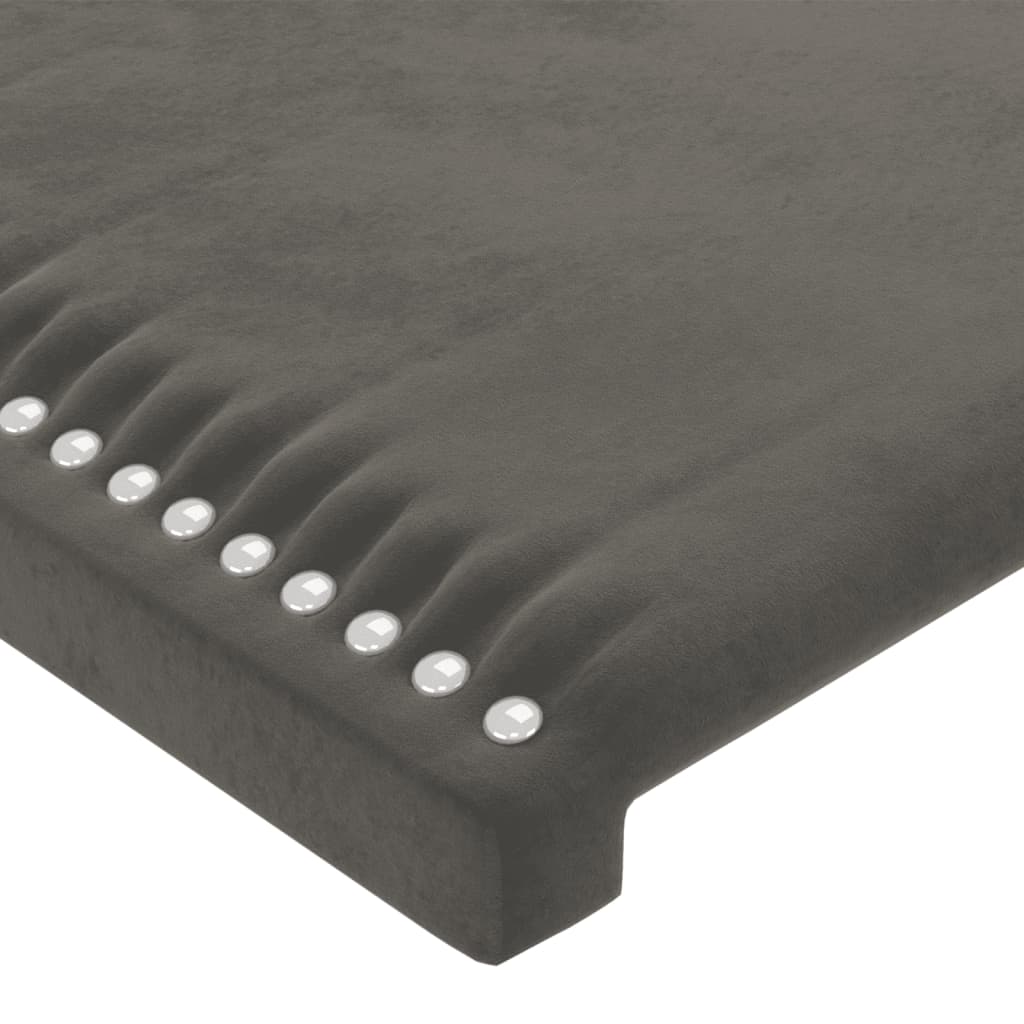 LED Kopfteil Dunkelgrau 160x5x118/128 cm Samt