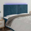 LED Kopfteil Dunkelblau 160x5x118/128 cm Samt