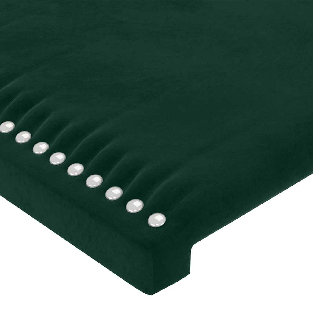 LED Kopfteil Dunkelgrün 200x5x118/128 cm Samt