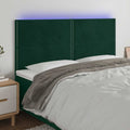 LED Kopfteil Dunkelgrün 200x5x118/128 cm Samt