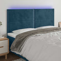 LED Kopfteil Dunkelblau 200x5x118/128 cm Samt