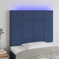 LED Kopfteil Blau 100x5x118/128 cm Stoff