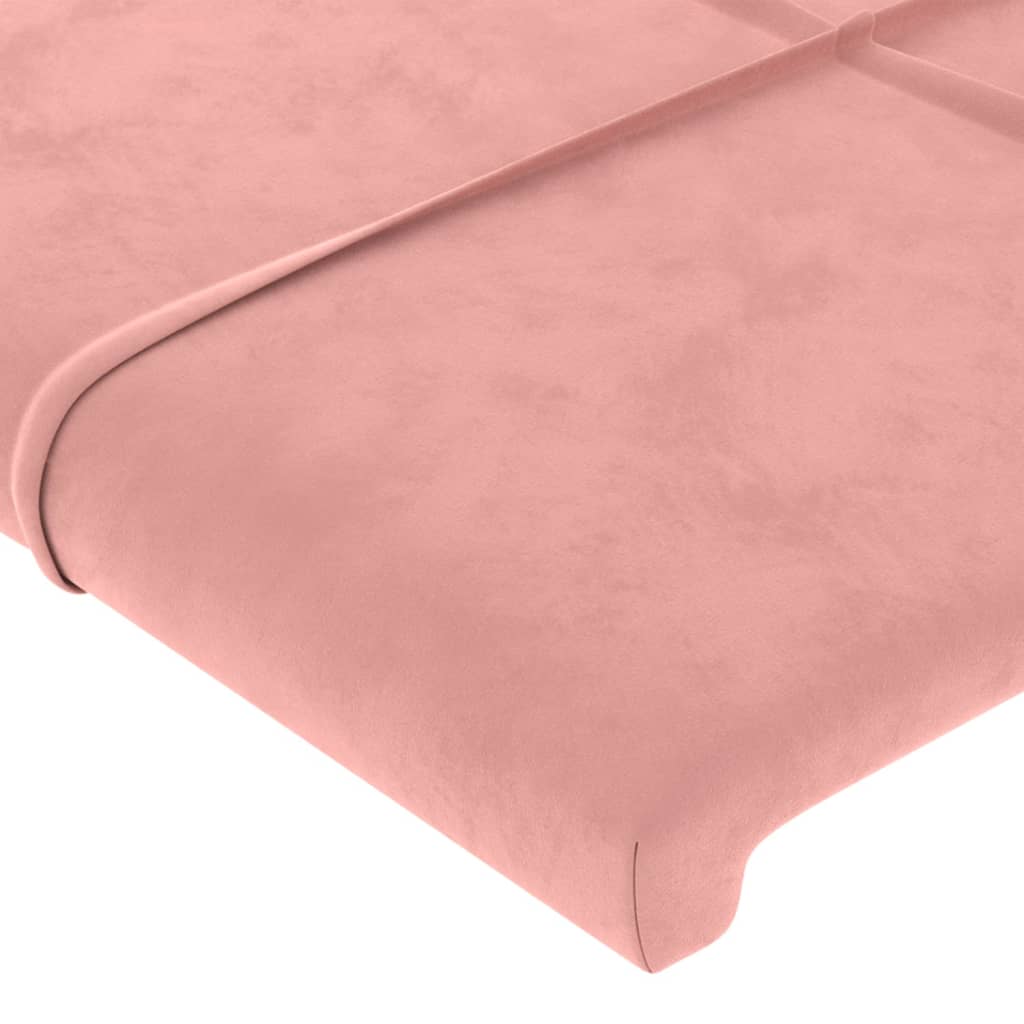 LED Kopfteil Rosa 90x5x118/128 cm Samt