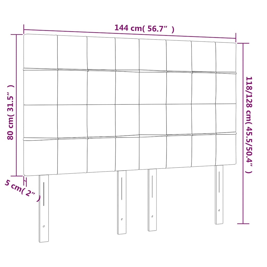LED Kopfteil Dunkelgrün 144x5x118/128 cm Samt