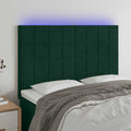 LED Kopfteil Dunkelgrün 144x5x118/128 cm Samt