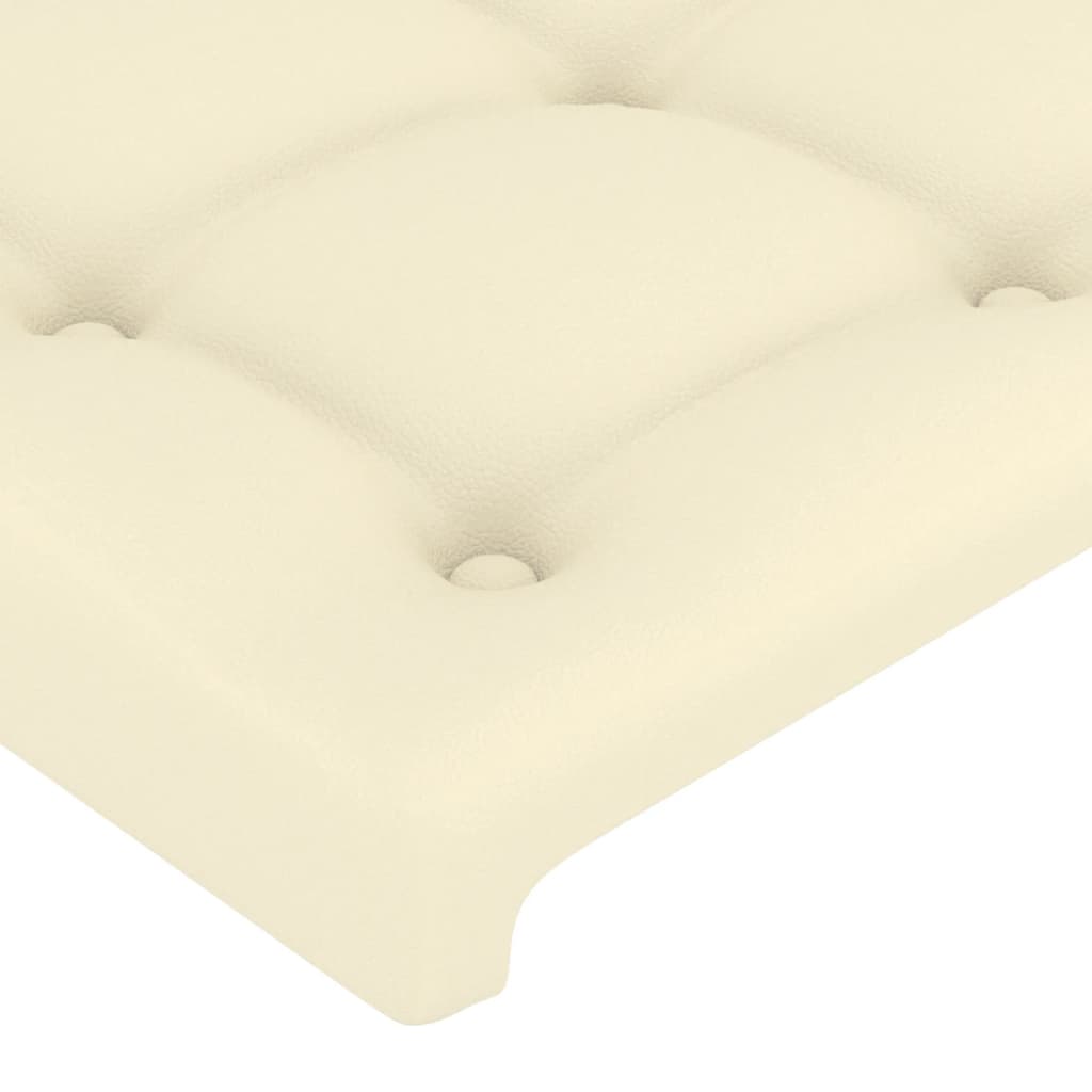 LED Kopfteil Creme 144x5x118/128 cm Kunstleder