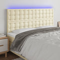 LED Kopfteil Creme 160x5x118/128 cm Kunstleder
