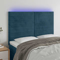 LED Kopfteil Dunkelblau 144x5x118/128 cm Samt