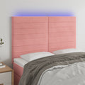 LED Kopfteil Rosa 144x5x118/128 cm Samt