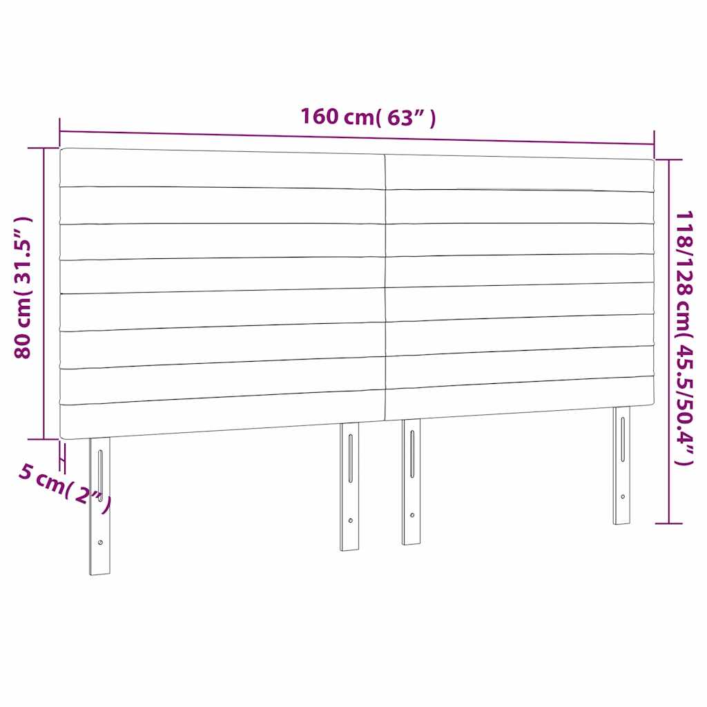 LED Kopfteil Dunkelgrün 160x5x118/128 cm Samt