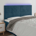 LED Kopfteil Dunkelblau 160x5x118/128 cm Samt