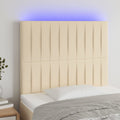 LED Kopfteil Creme 100x5x118/128 cm Stoff