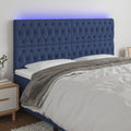 LED Kopfteil Blau 180x7x118/128 cm Stoff