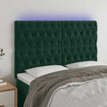 LED Kopfteil Dunkelgrün 144x7x118/128 cm Samt
