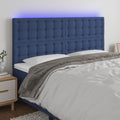 LED Kopfteil Blau 180x5x118/128 cm Stoff