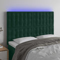 LED Kopfteil Dunkelgrün 144x5x118/128 cm Samt