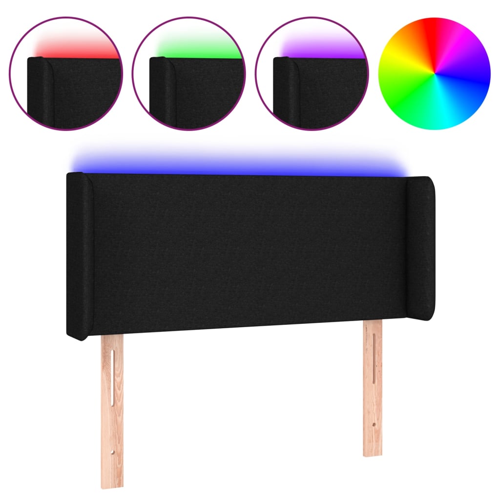 LED Kopfteil Schwarz 83x16x78/88 cm Stoff
