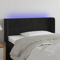 LED Kopfteil Schwarz 103x16x78/88 cm Samt