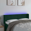 LED Kopfteil Dunkelgrün 147x16x78/88 cm Samt