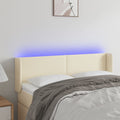 LED Kopfteil Creme 147x16x78/88 cm Kunstleder