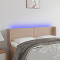 LED Kopfteil Cappuccino-Braun 147x16x78/88 cm Kunstleder