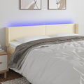 LED Kopfteil Creme 203x16x78/88 cm Kunstleder
