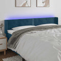LED Kopfteil Dunkelblau 163x16x78/88 cm Samt