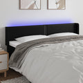 LED Kopfteil Schwarz 203x16x78/88 cm Kunstleder