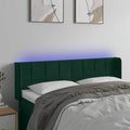 LED Kopfteil Dunkelgrün 147x16x78/88 cm Samt