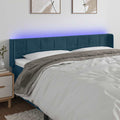 LED Kopfteil Dunkelblau 183x16x78/88 cm Samt