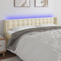 LED Kopfteil Creme 163x16x78/88 cm Kunstleder