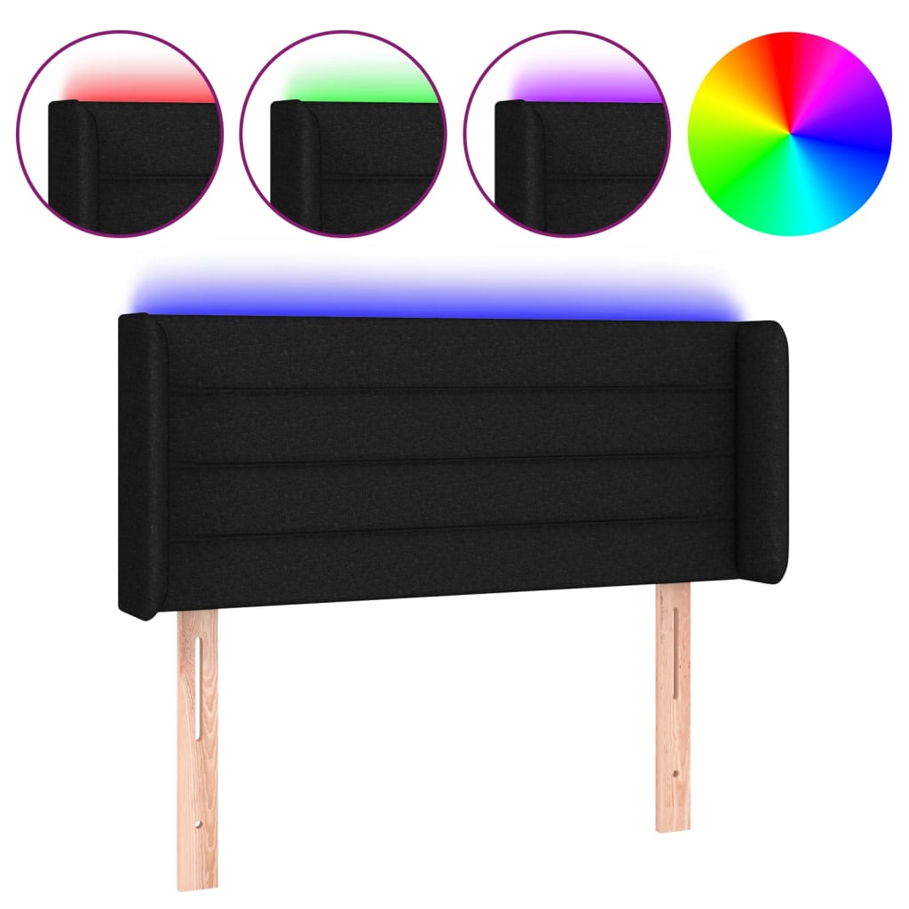 LED Kopfteil Schwarz 83x16x78/88 cm Stoff