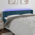 LED Kopfteil Dunkelblau 163x16x78/88 cm Samt