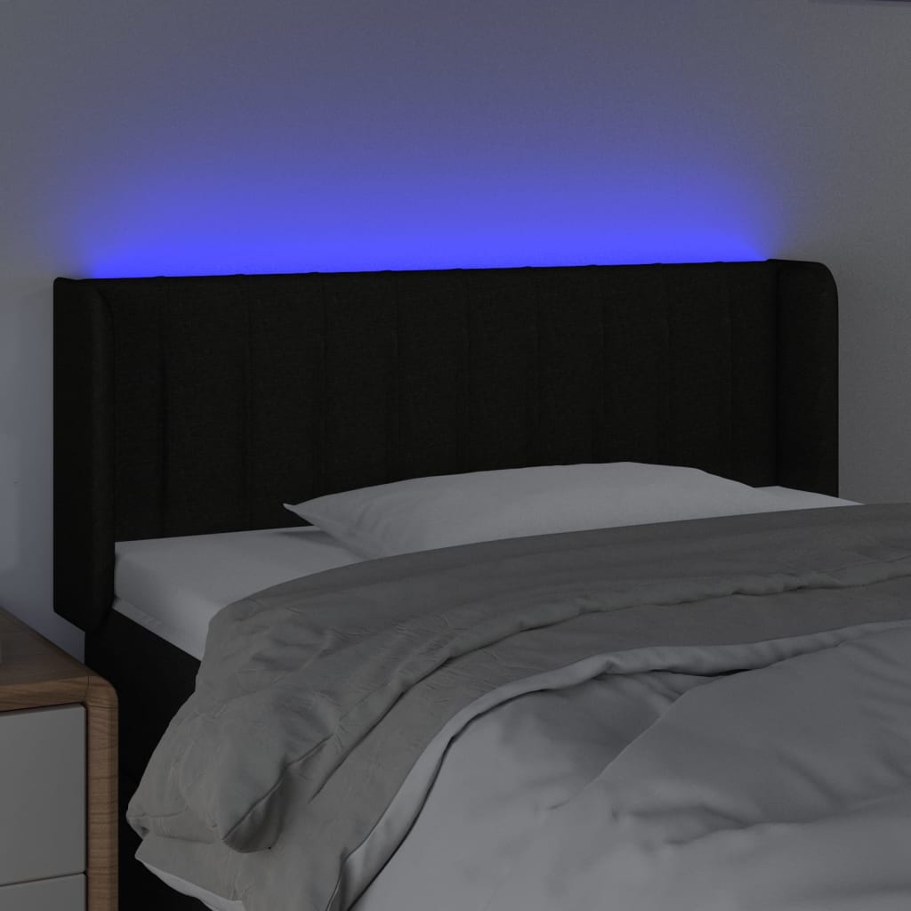 LED Kopfteil Schwarz 103x16x78/88 cm Stoff