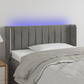 LED Kopfteil Hellgrau 93x16x78/88 cm Samt