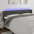 LED Kopfteil Dunkelgrau 163x16x78/88 cm Samt