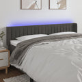 LED Kopfteil Dunkelgrau 183x16x78/88 cm Samt