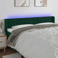 LED Kopfteil Dunkelgrün 183x16x78/88 cm Samt
