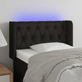 LED Kopfteil Schwarz 83x16x78/88 cm Stoff